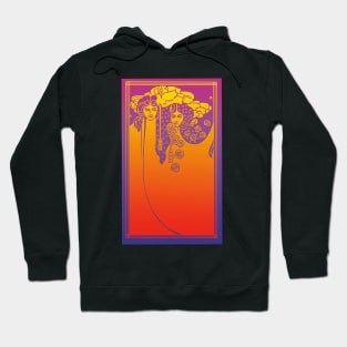 Art Nouveau Ladies (orange on purple) Hoodie